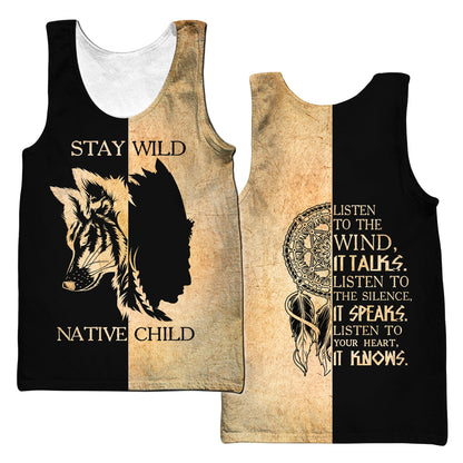 Custom Name Wolf Native Pride 3D All Over Printed Unisex Shirt
