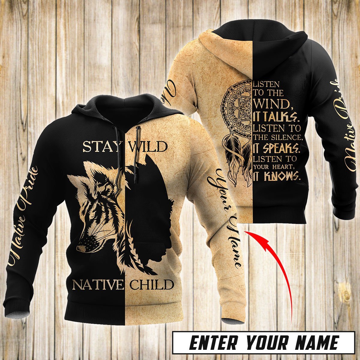 Custom Name Wolf Native Pride 3D All Over Printed Unisex Shirt