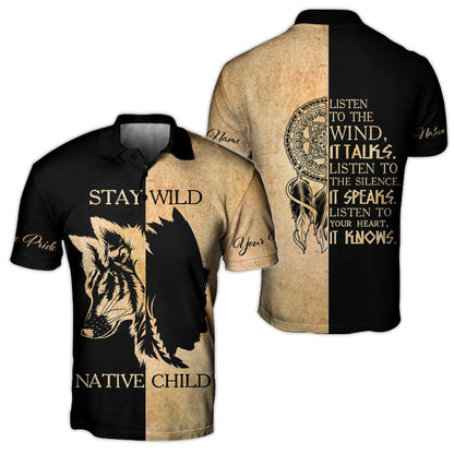 Custom Name Wolf Native Pride 3D All Over Printed Unisex Shirt