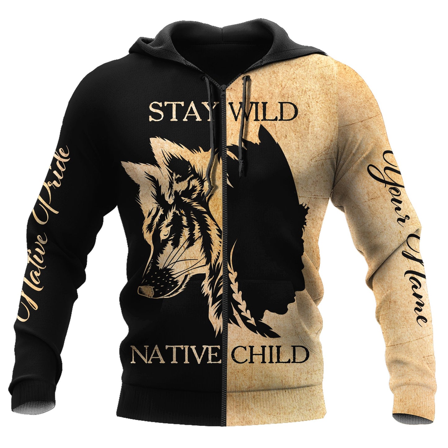 Custom Name Wolf Native Pride 3D All Over Printed Unisex Shirt