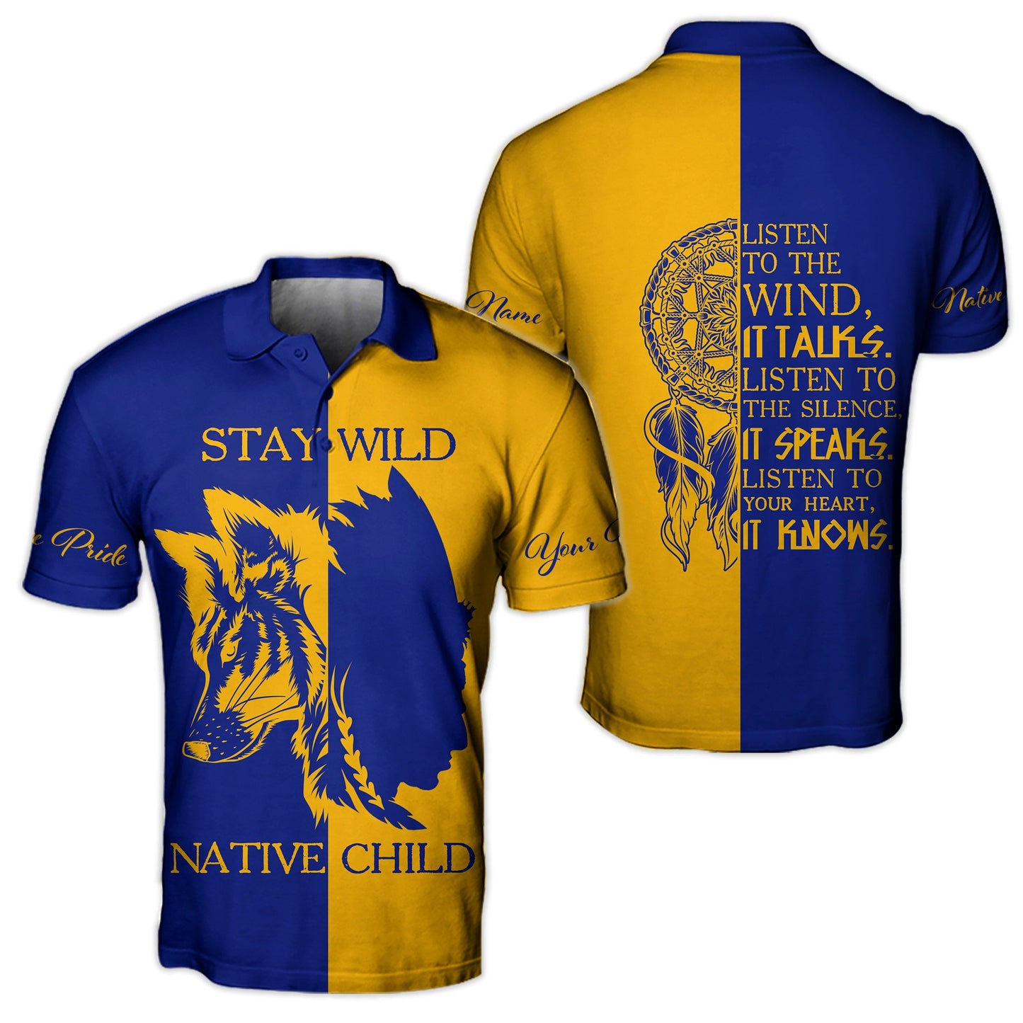 Custom Name Wolf Native Pride 3D All Over Printed Unisex Shirt