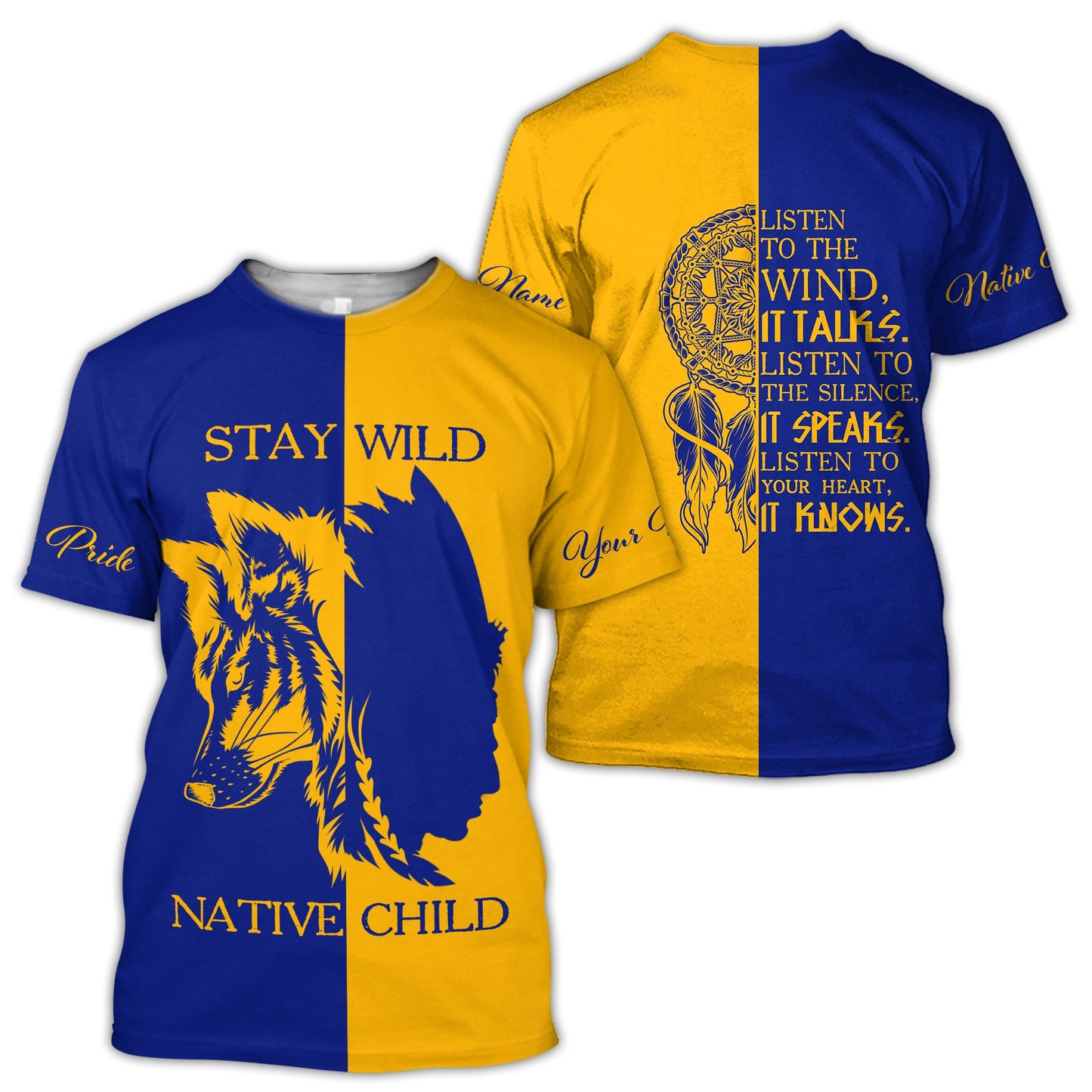 Custom Name Wolf Native Pride 3D All Over Printed Unisex Shirt
