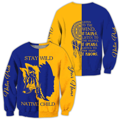 Custom Name Wolf Native Pride 3D All Over Printed Unisex Shirt