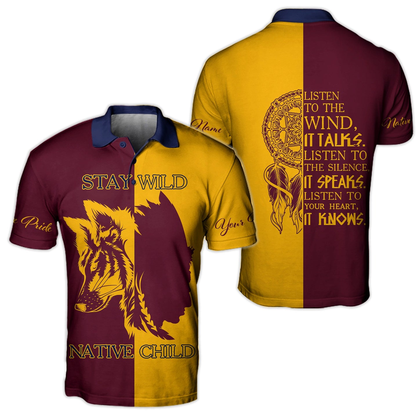 Custom Name Wolf Native Pride 3D All Over Printed Unisex Shirt