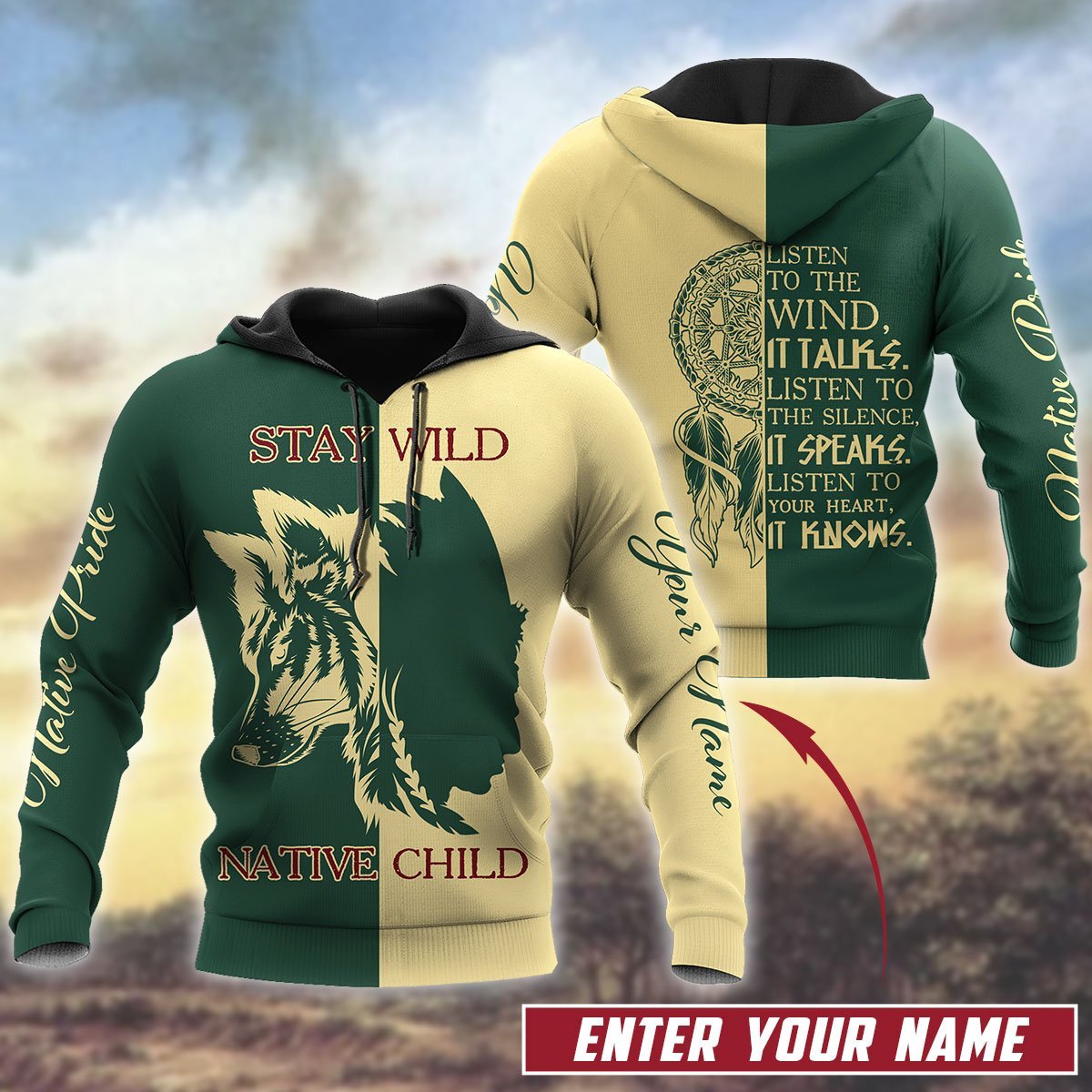 Custom Name Wolf Native Pride 3D All Over Printed Unisex Shirt