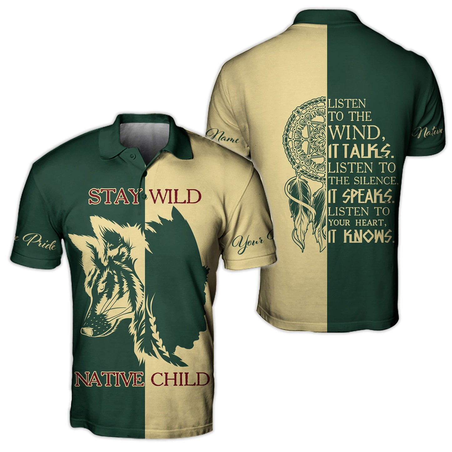 Custom Name Wolf Native Pride 3D All Over Printed Unisex Shirt