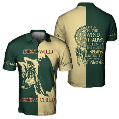 Custom Name Wolf Native Pride 3D All Over Printed Unisex Shirt
