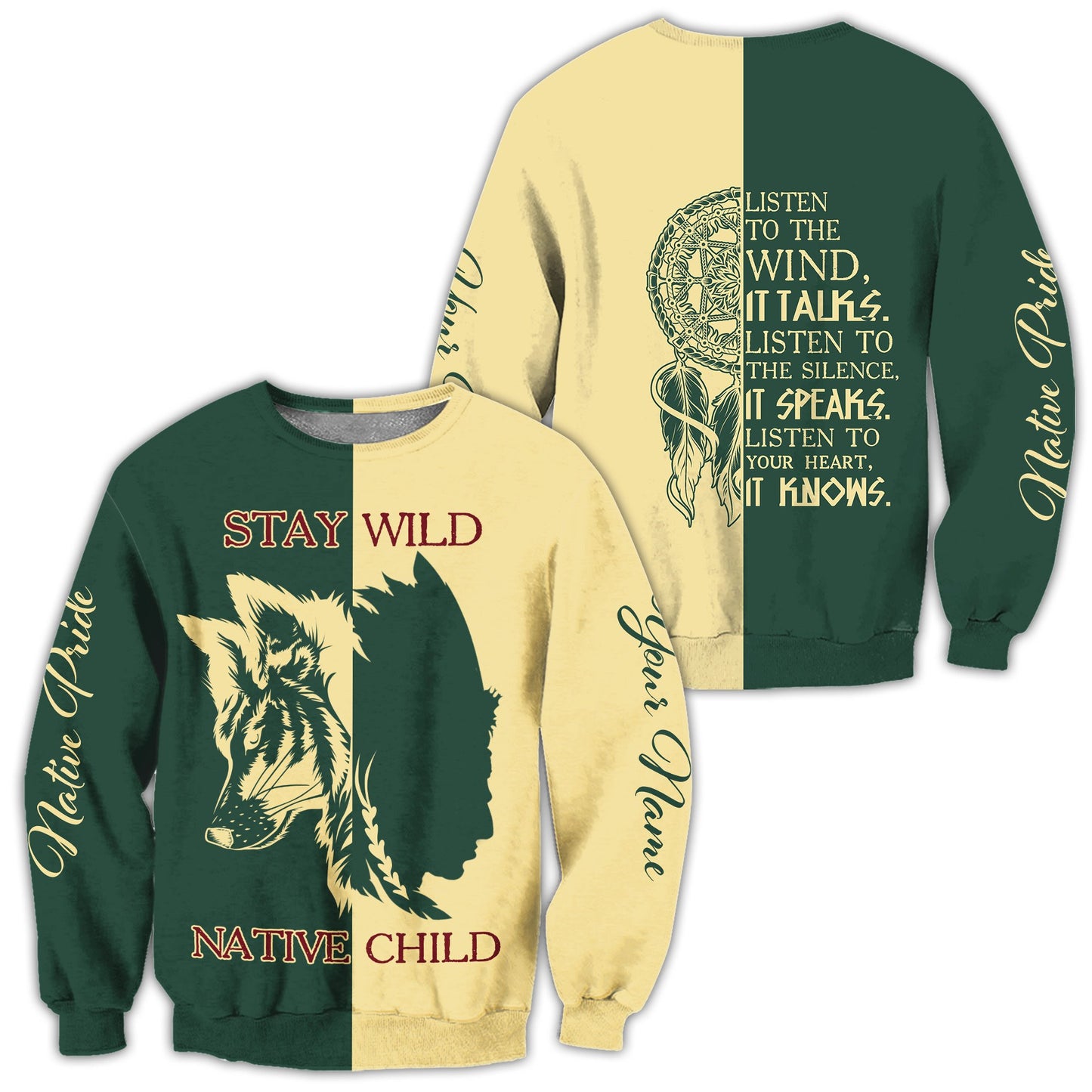 Custom Name Wolf Native Pride 3D All Over Printed Unisex Shirt