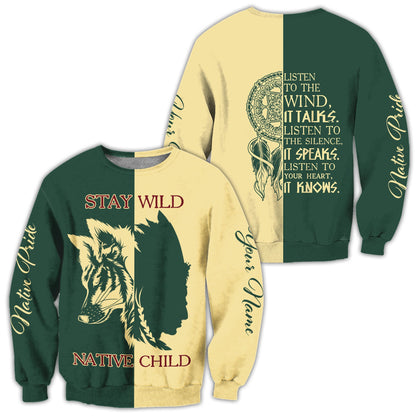Custom Name Wolf Native Pride 3D All Over Printed Unisex Shirt