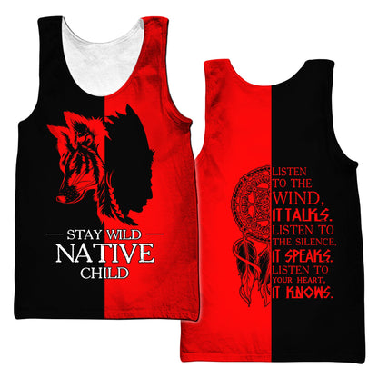 Custom Name Wolf Native Pride 3D All Over Printed Unisex Shirt