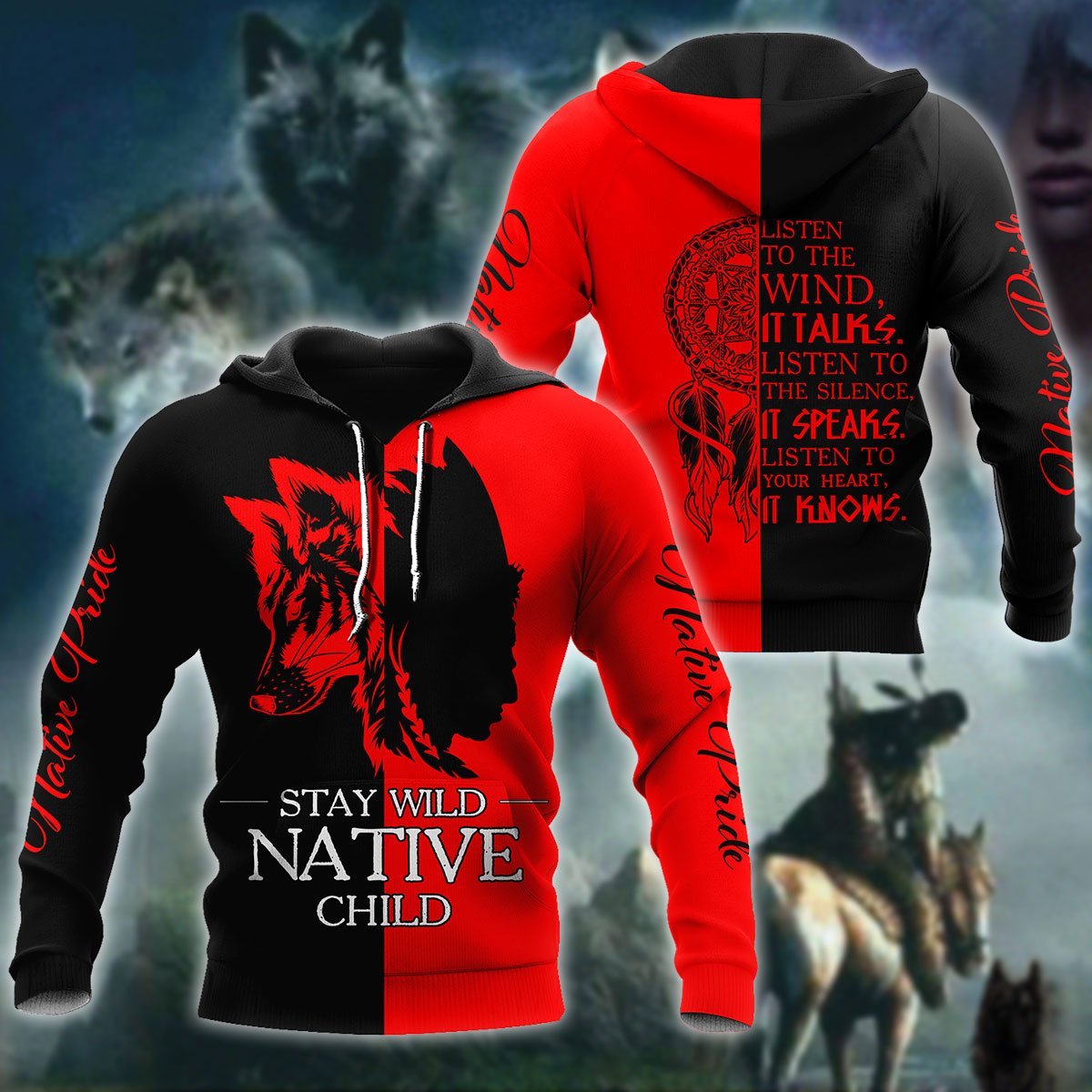 Custom Name Wolf Native Pride 3D All Over Printed Unisex Shirt