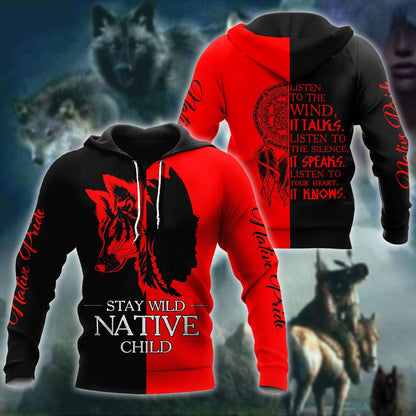 Custom Name Wolf Native Pride 3D All Over Printed Unisex Shirt