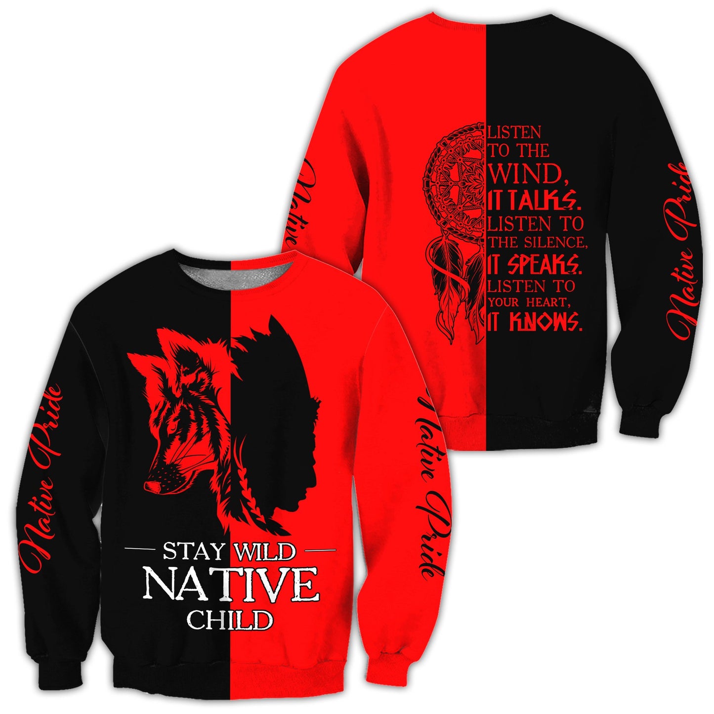 Custom Name Wolf Native Pride 3D All Over Printed Unisex Shirt