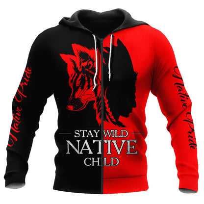 Custom Name Wolf Native Pride 3D All Over Printed Unisex Shirt