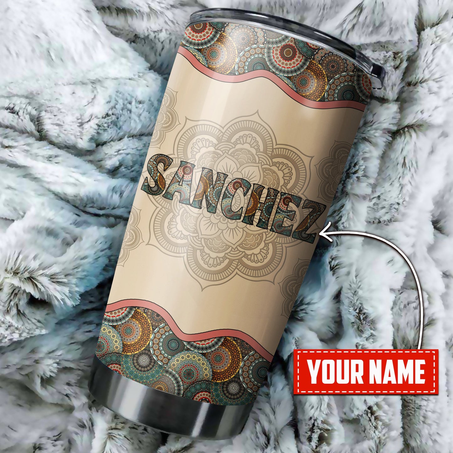 Customize Name Puerto Rico Mandala Map Steel Tumbler TNA07012106