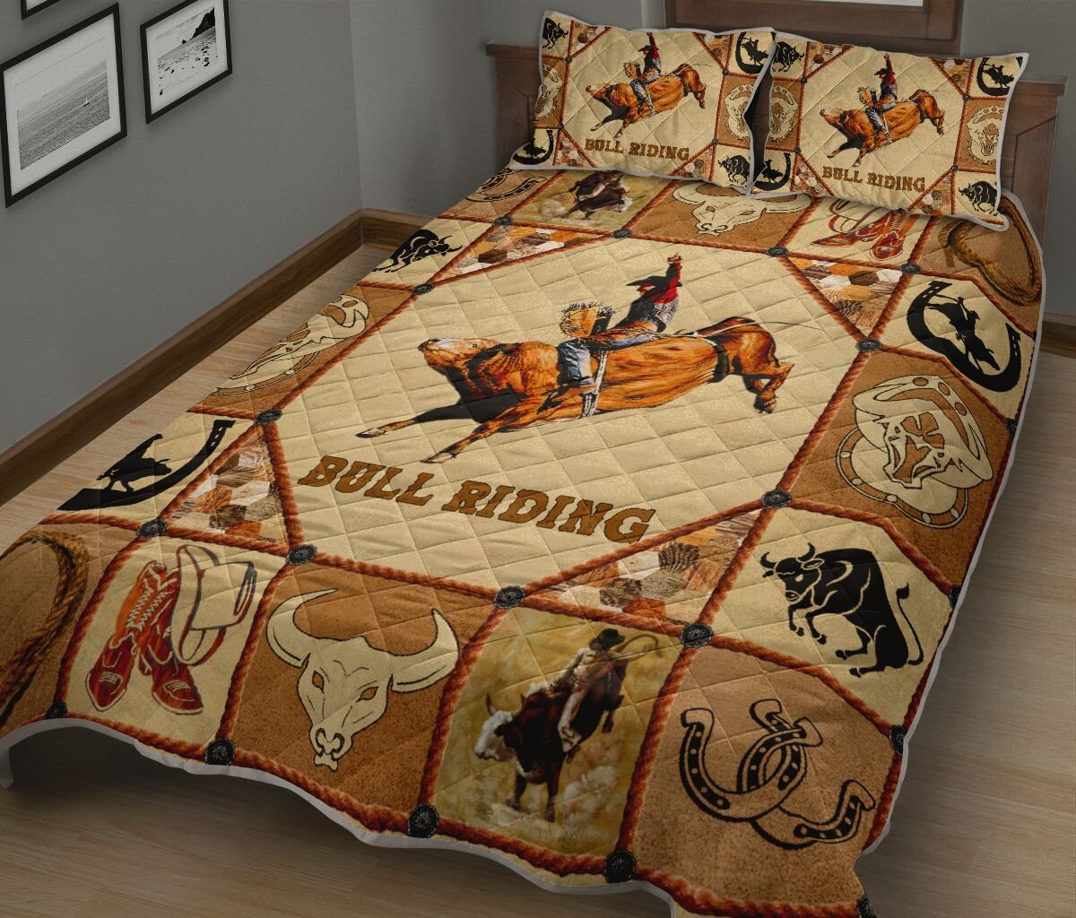 Bull Riding Quilt Bedding Set DD12012104