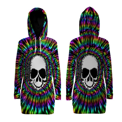 Tie Dye Skull Hoodie Dress For Women SN13012102