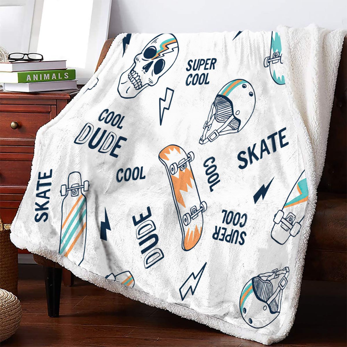 Premium Skull Skateboard Blanket