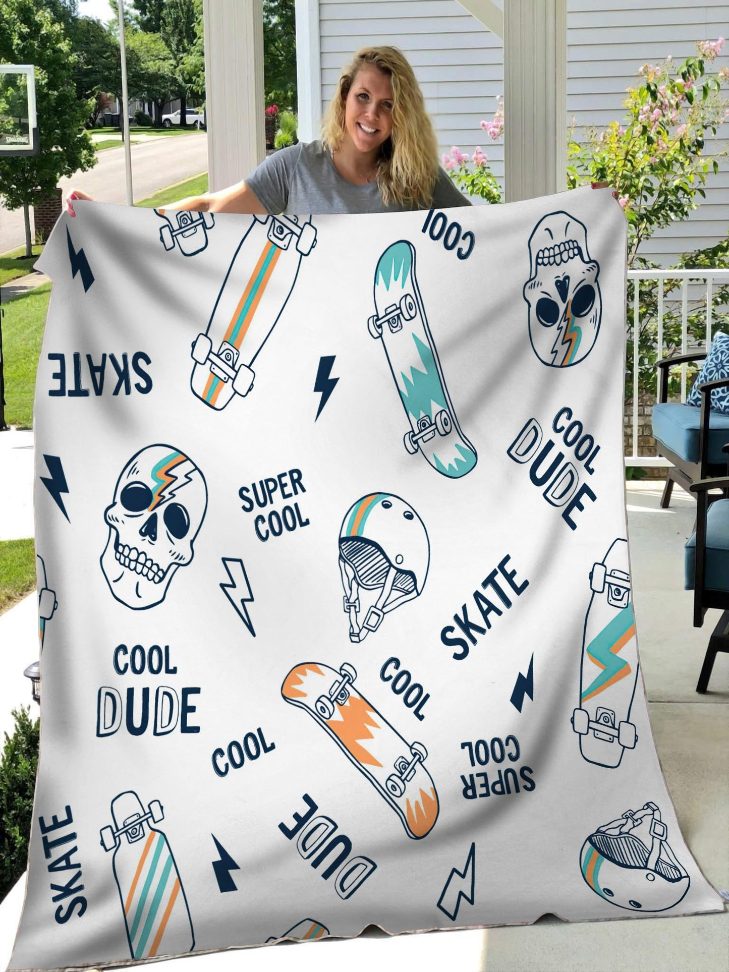 Premium Skull Skateboard Blanket