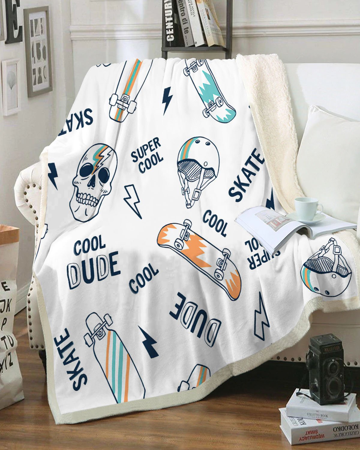Premium Skull Skateboard Blanket