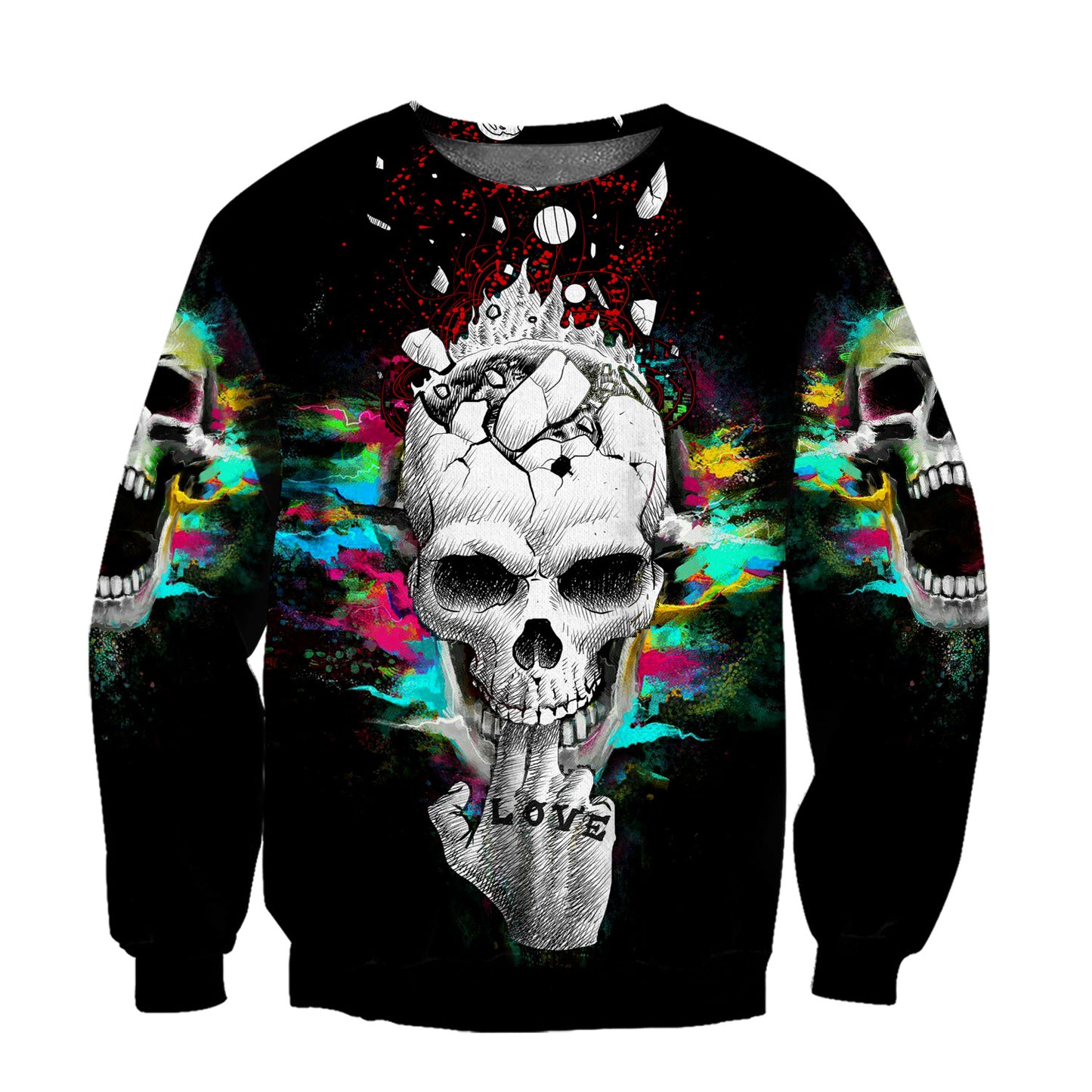 Love In Hand Skull Hoodie For Men And Women TNA22012107