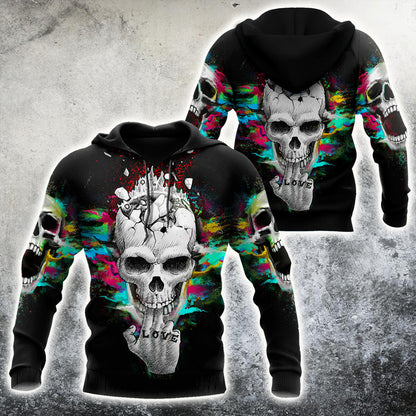 Love In Hand Skull Hoodie For Men And Women TNA22012107