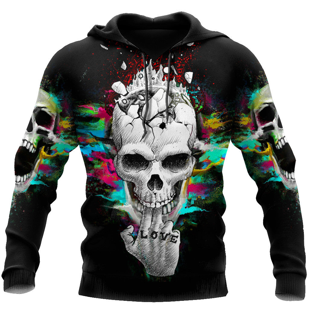 Love In Hand Skull Hoodie For Men And Women TNA22012107