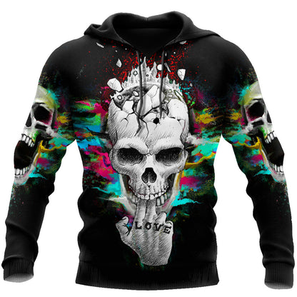 Love In Hand Skull Hoodie For Men And Women TNA22012107