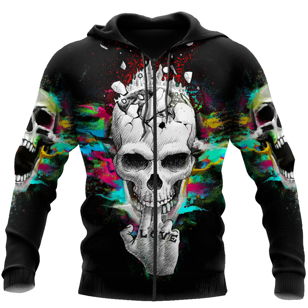 Love In Hand Skull Hoodie For Men And Women TNA22012107