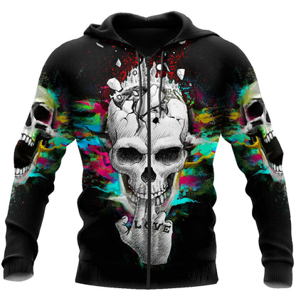 Love In Hand Skull Hoodie For Men And Women TNA22012107