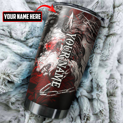 Customize Name Wolf Steel Tumbler