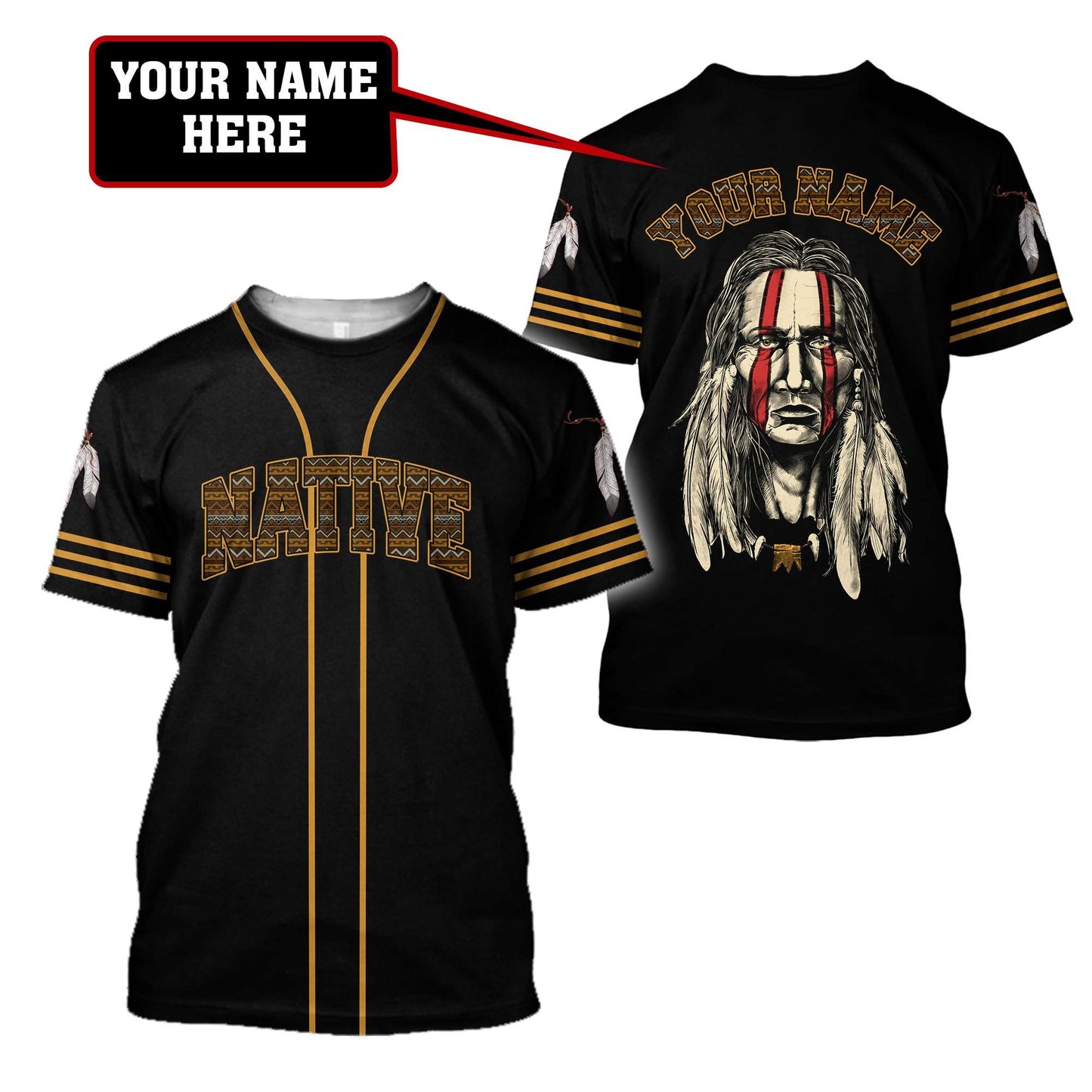 Custom Name Native American 3D All Over Printed Unisex Shirts