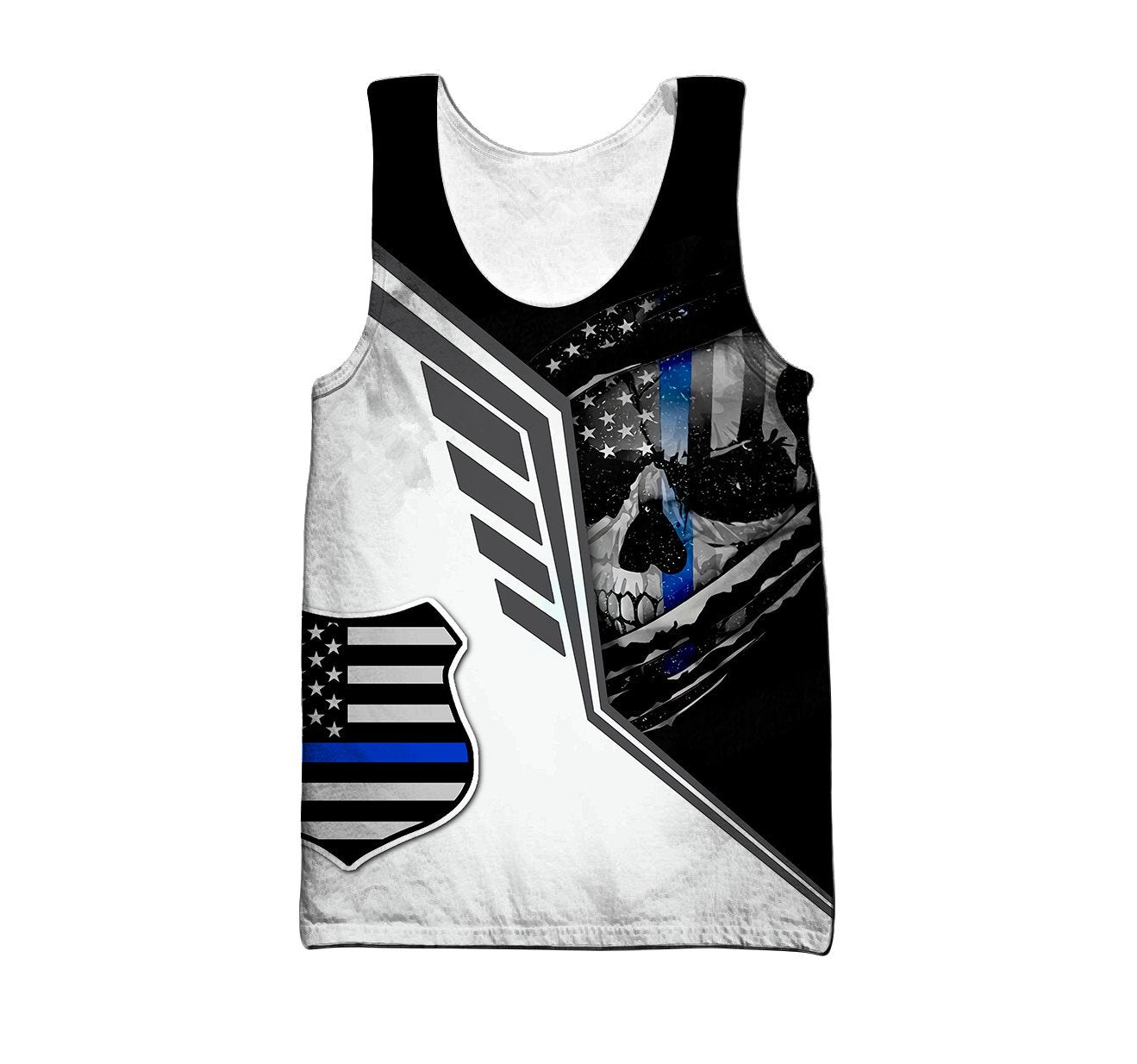 Customize Name Police 3D All Over Printed Unisex Shirts Skull
