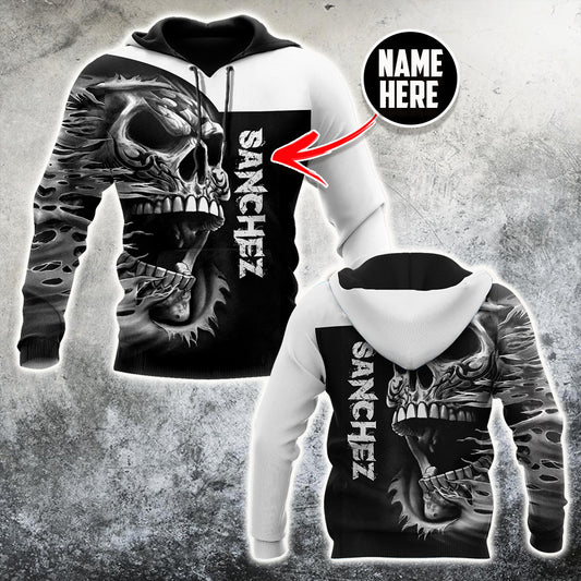 Customize Name Skull Hoodie For Men And Women TNA26022101