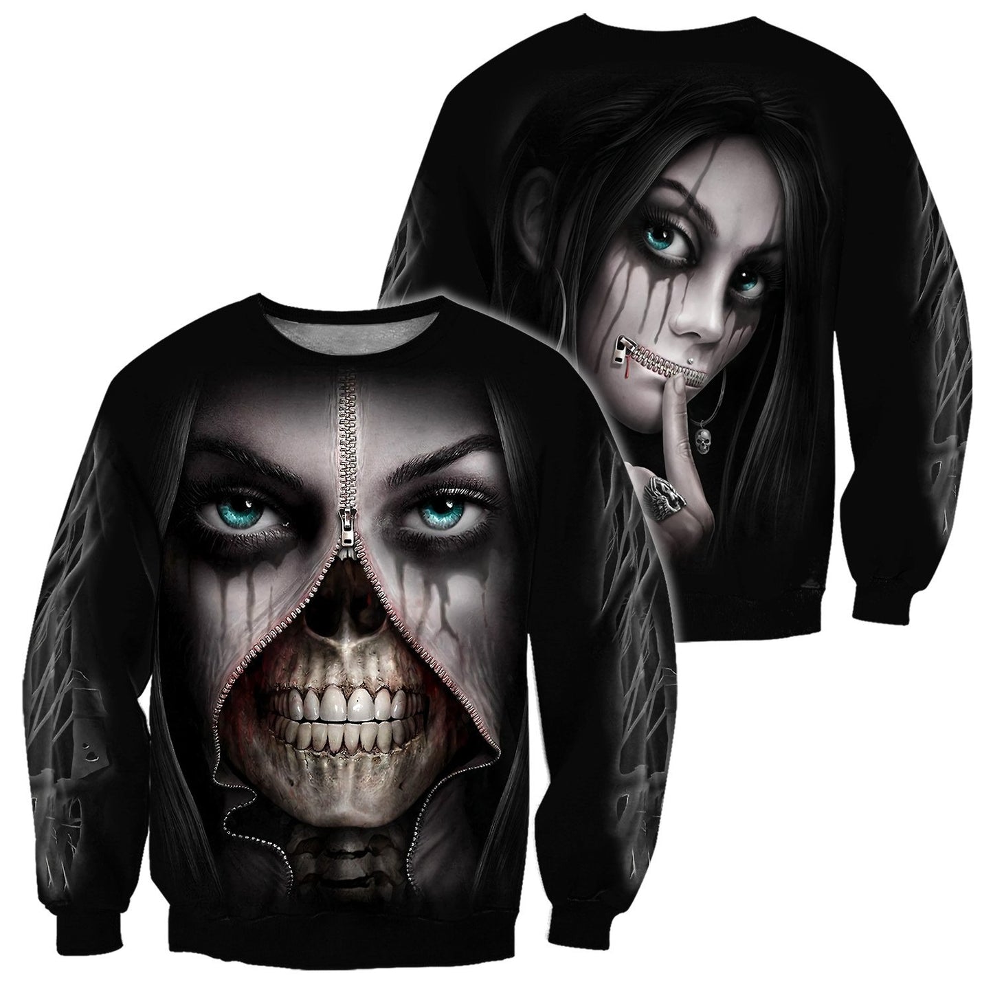 True Face Skull Girl Hoodie For Men And Women TNA01032106