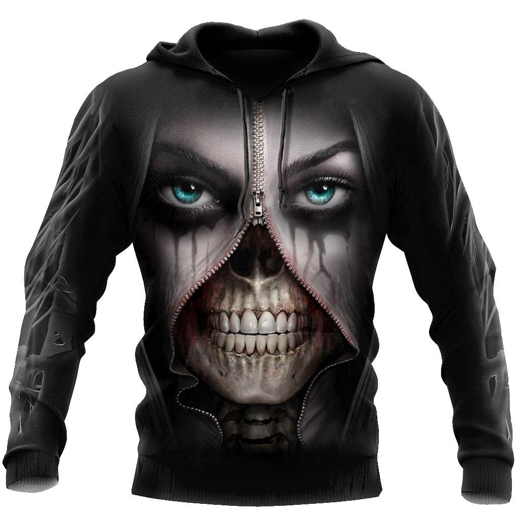 True Face Skull Girl Hoodie For Men And Women TNA01032106