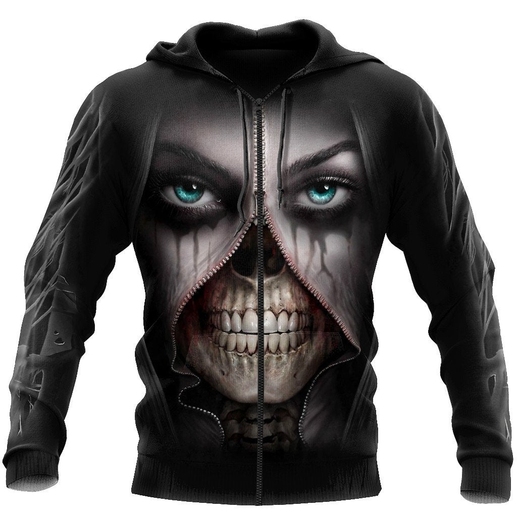 True Face Skull Girl Hoodie For Men And Women TNA01032106