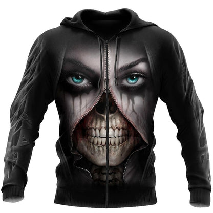 True Face Skull Girl Hoodie For Men And Women TNA01032106