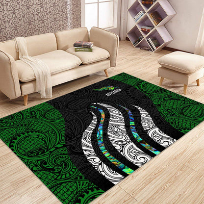 New Zealand Maori Silver Fern Rug ML