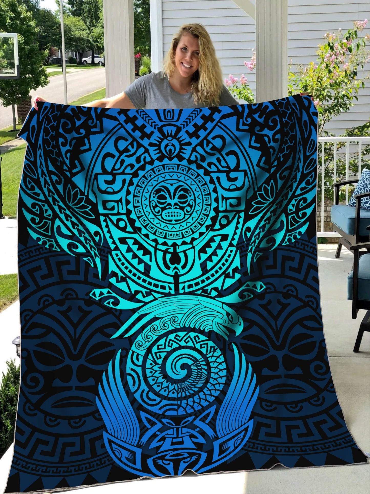 New Zealand Maori Culture Painting Art Quilt ML