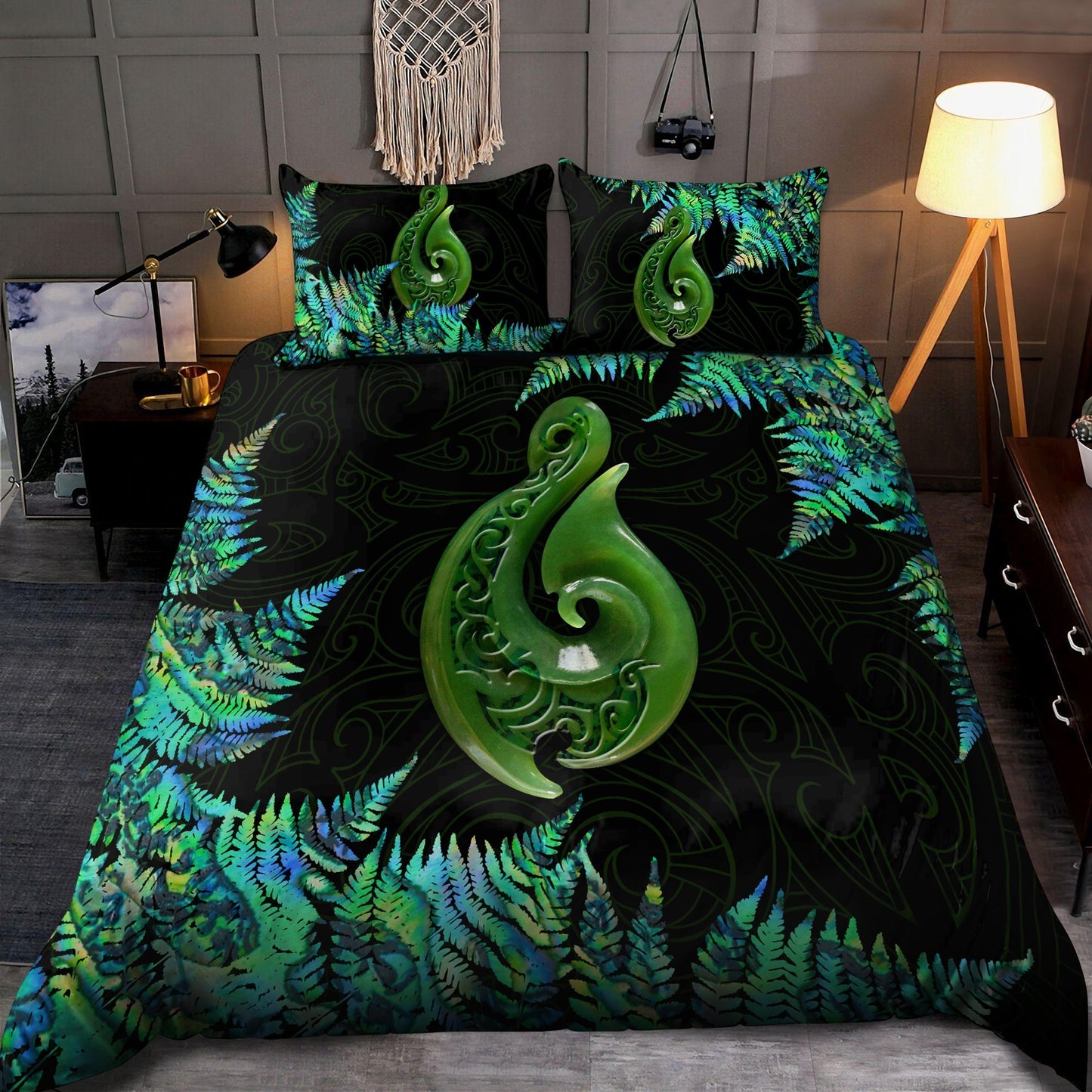 New Zealand Maori Manaia Paua Shell Bedding Set ML