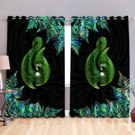 New Zealand Maori Manaia Paua Shell Window Curtains ML