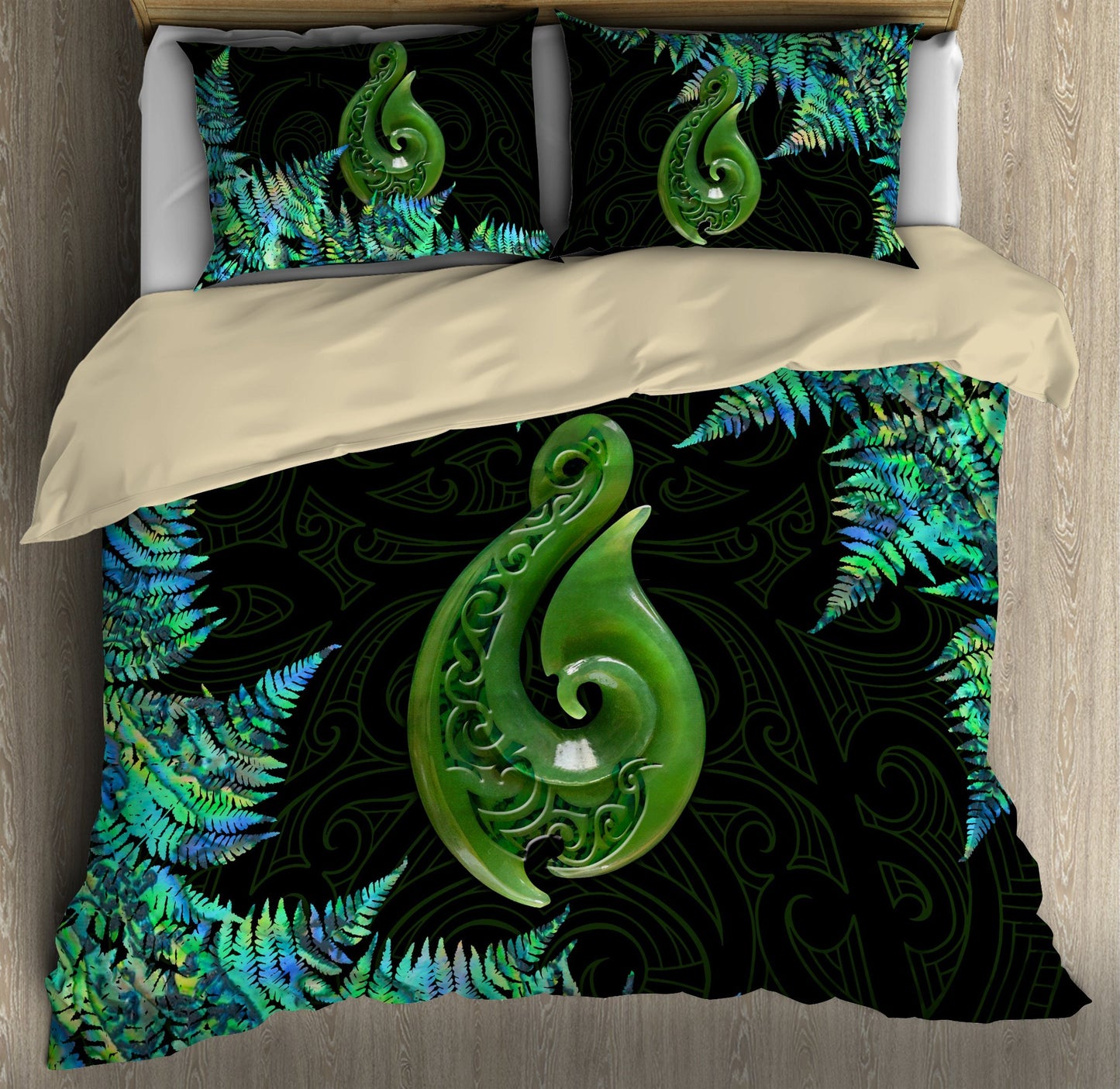 New Zealand Maori Manaia Paua Shell Bedding Set ML