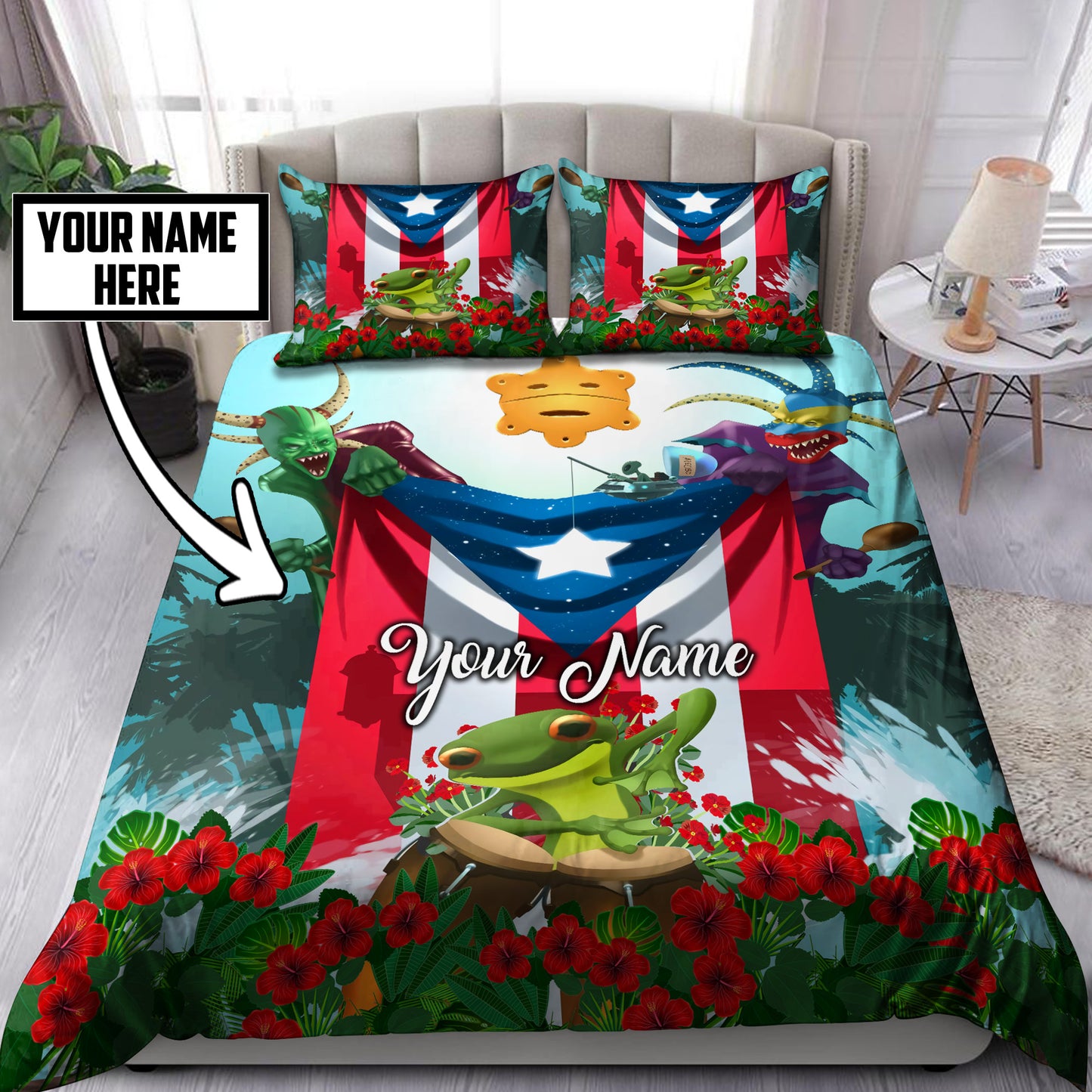 Customize Name Puerto Rico Bedding Set DA01062102