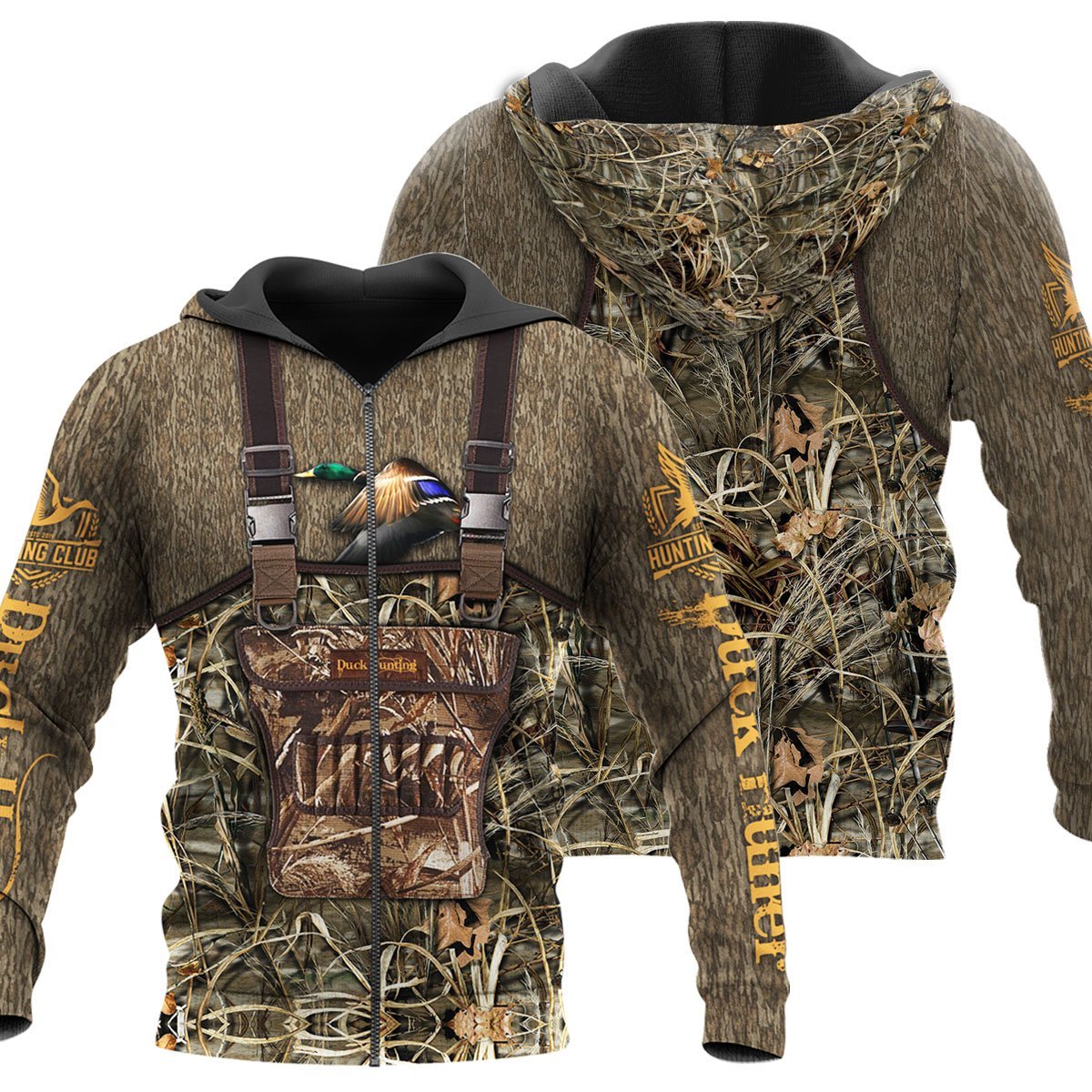 Mallard Duck Hunting 3D All Over Printed Shirts for Men and Women TT081103-Apparel-TT-Zipped Hoodie-S-Vibe Cosy™