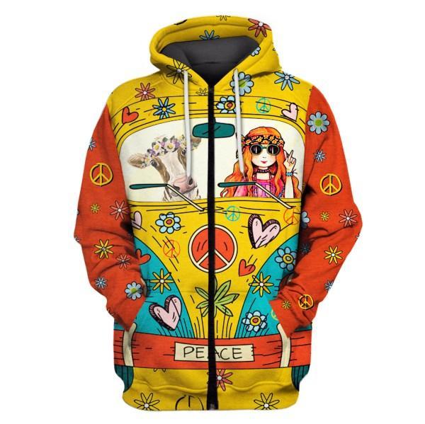 Hippie Cow Collection HG2391-Apparel-HG-Zipped Hoodie-S-Vibe Cosy™
