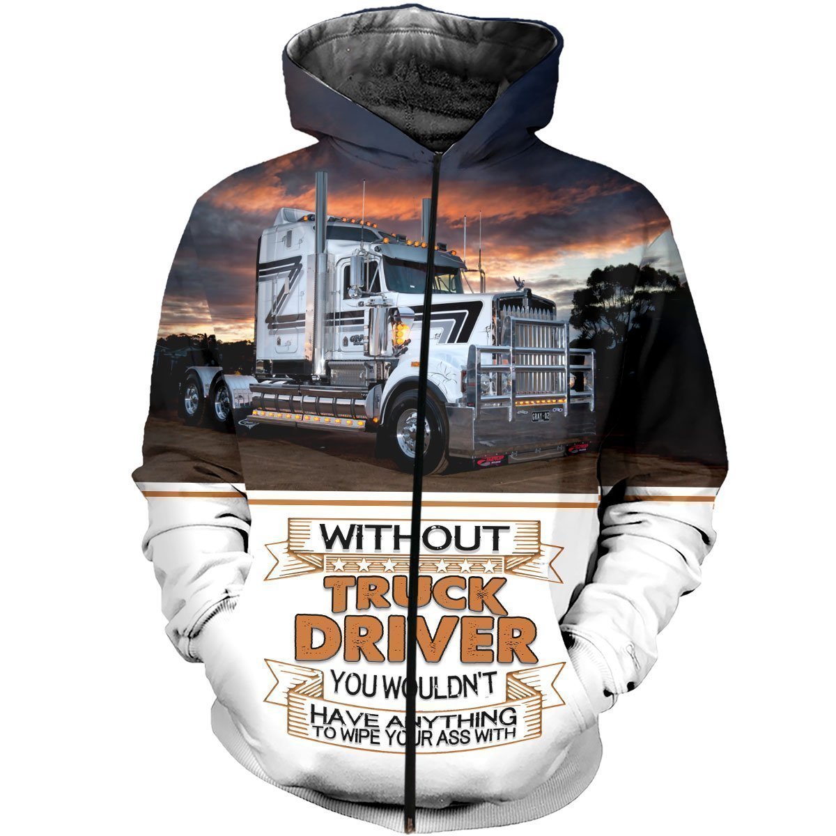 3D All Over Printed Truck Kenworth Shirts-Apparel-HP Arts-ZIPPED HOODIE-S-Vibe Cosy™