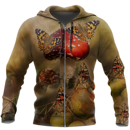 Butterfly Sweet Garden 3D Winter Clothes TR091105-Apparel-NNK-Zipped Hoodie-S-Vibe Cosy™
