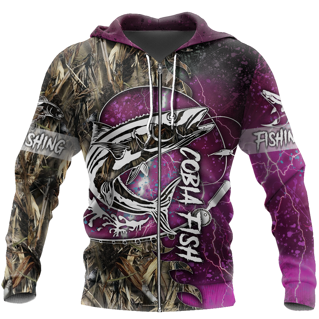 Cobia Fishing camo all over printed shirts for men and women purple color TR251202 - Amaze Style™-Apparel