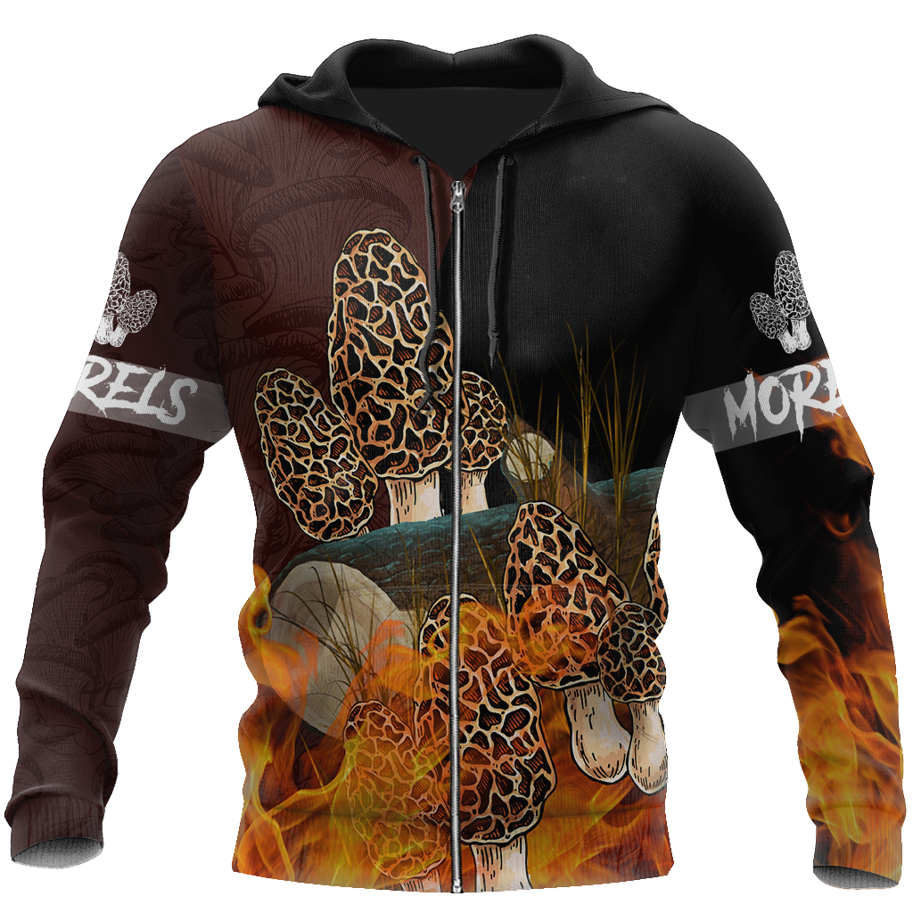 Beautiful Morels mushrooms 3D all over printing shirts for men and women TR260201-Apparel-Huyencass-Zipped Hoodie-S-Vibe Cosy™